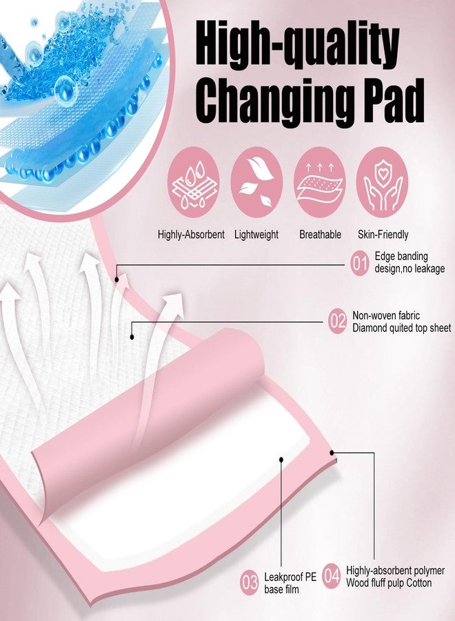Cptoion 100 Pack Disposable Changing Pads,17 X 13 in Baby Disposable Underpads,Ultra Absorbent Disposable ,Waterproof Diaper Changing Pad,Leakproof Breathable Underpads Bed Table Protector Mat - Image 3